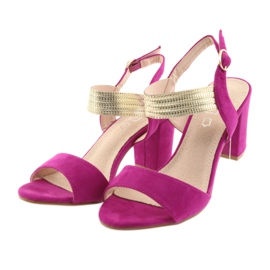 Sandals on the post of Filippo DS817 fuchsia / gold pink yellow 3
