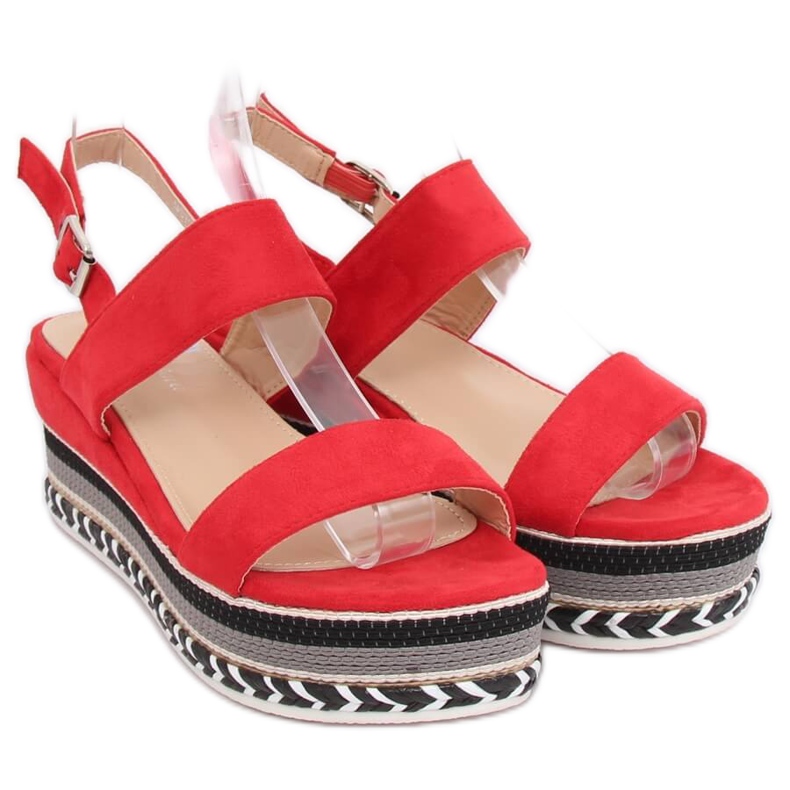 High-soled sandals red 9073 Red 2