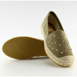 Espadrilles with studs green 5481 Green II-GAT 1
