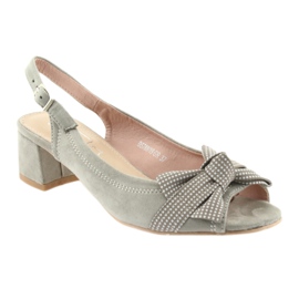 Sandals bow Filippo 788 gray / dots grey 1