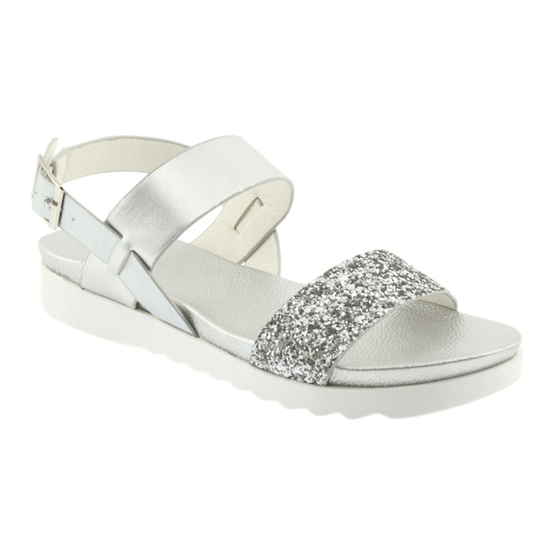Filippo Sandals comfortable silver 685 brocade strap 1