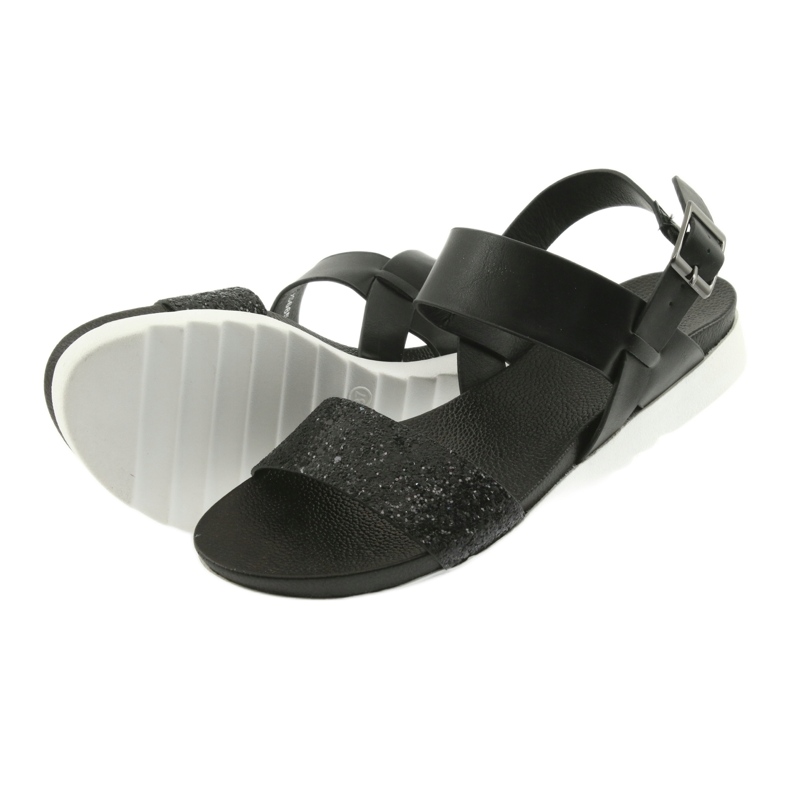 Comfortable black Filippo 685 sandals with glitter 4
