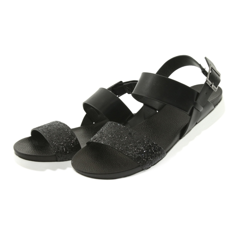 Comfortable black Filippo 685 sandals with glitter 3