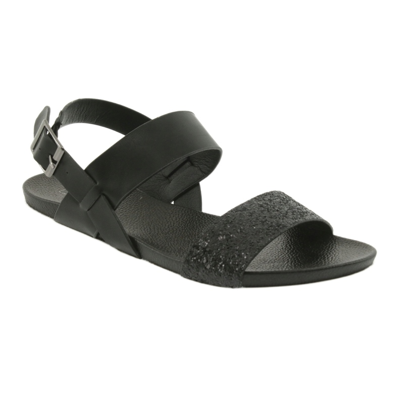 Comfortable black Filippo 685 sandals with glitter 1
