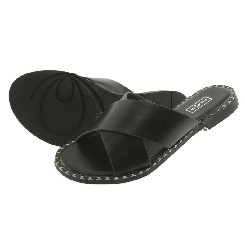 Filippo Black with studs Slippers 4