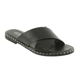 Filippo Black with studs Slippers 1