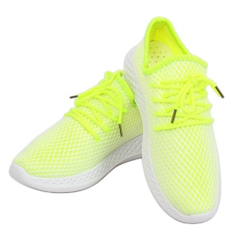 Yellow 7760-Y Green sports shoes 1