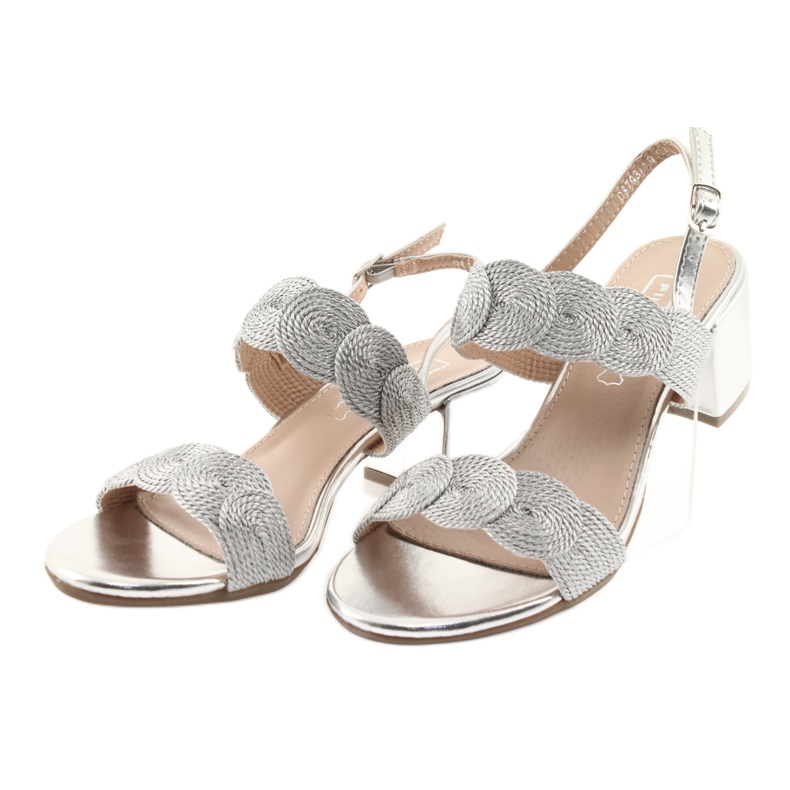 Sandals silver cord soutache Filippo 793 grey 3