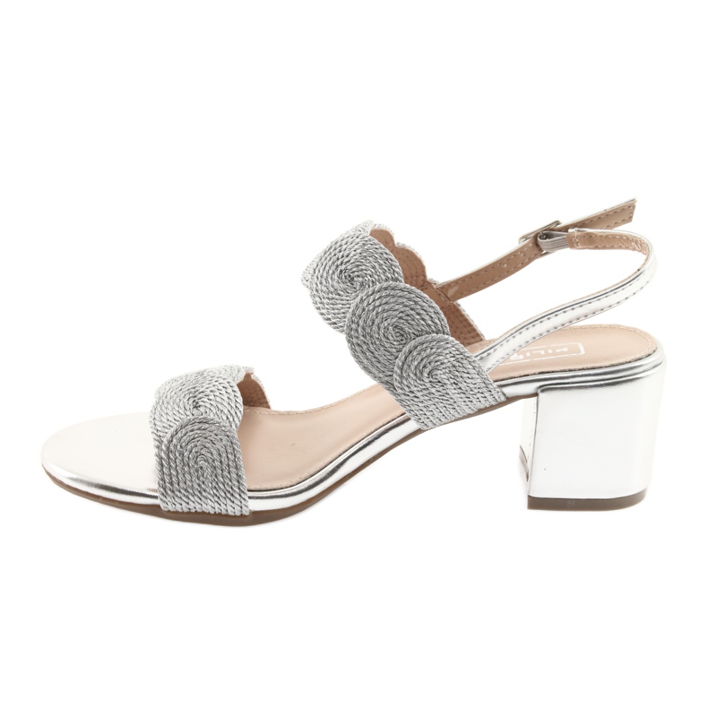Sandals silver cord soutache Filippo 793 grey 2