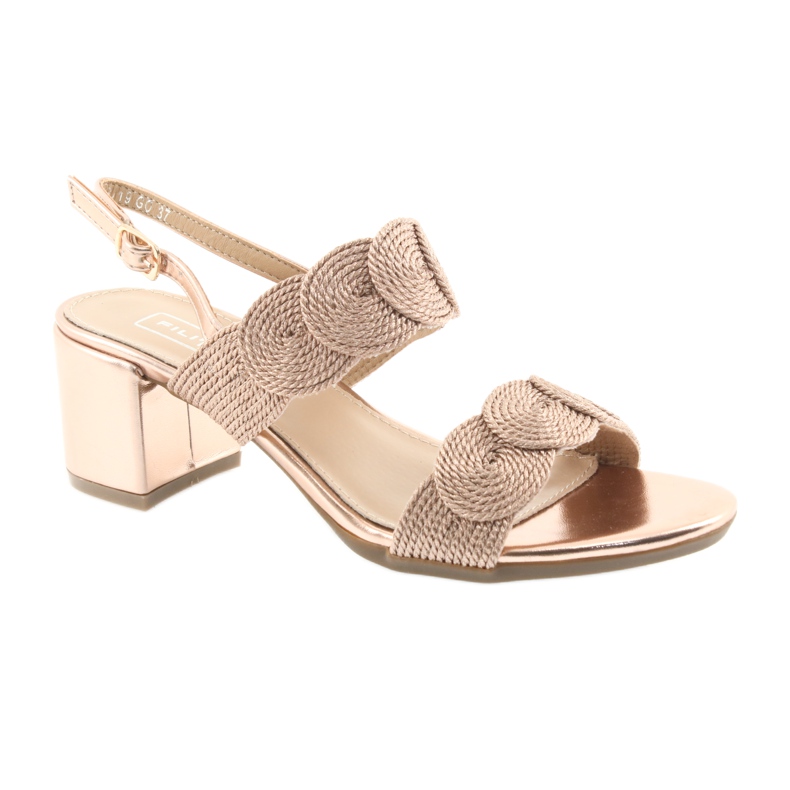 Sandals with golden cord soutache Filippo 793 1