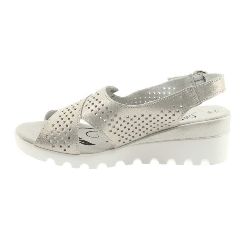 Golden women's sandals on the wedge Filippo 729 1