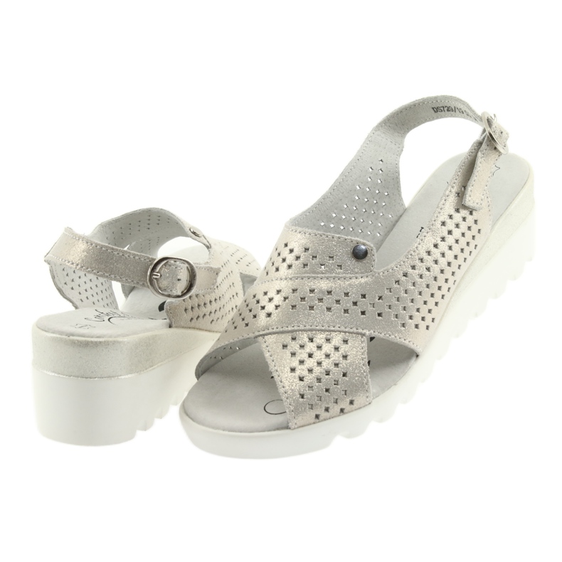 Golden women's sandals on the wedge Filippo 729 3