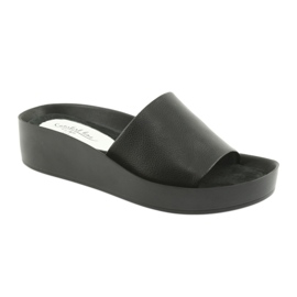 Black profiled slippers Filippo 768 1