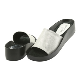Silvery profiled slippers Filippo 768 grey 4