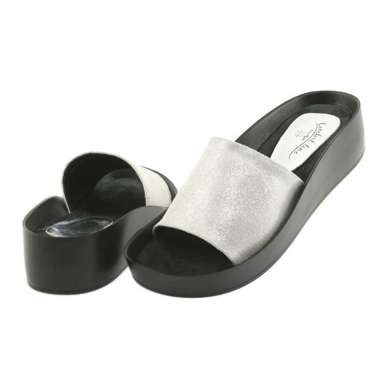 Silvery profiled slippers Filippo 768 grey 4