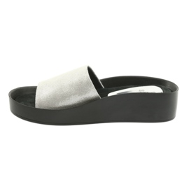 Silvery profiled slippers Filippo 768 grey 2