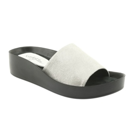 Silvery profiled slippers Filippo 768 grey 1