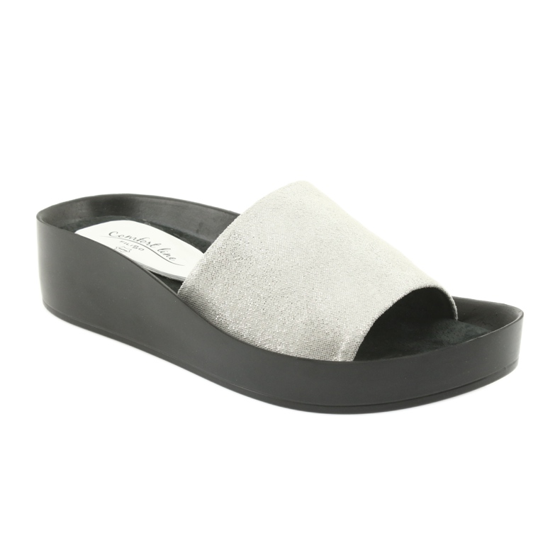 Silvery profiled slippers Filippo 768 grey 1