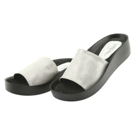 Silvery profiled slippers Filippo 768 grey 3
