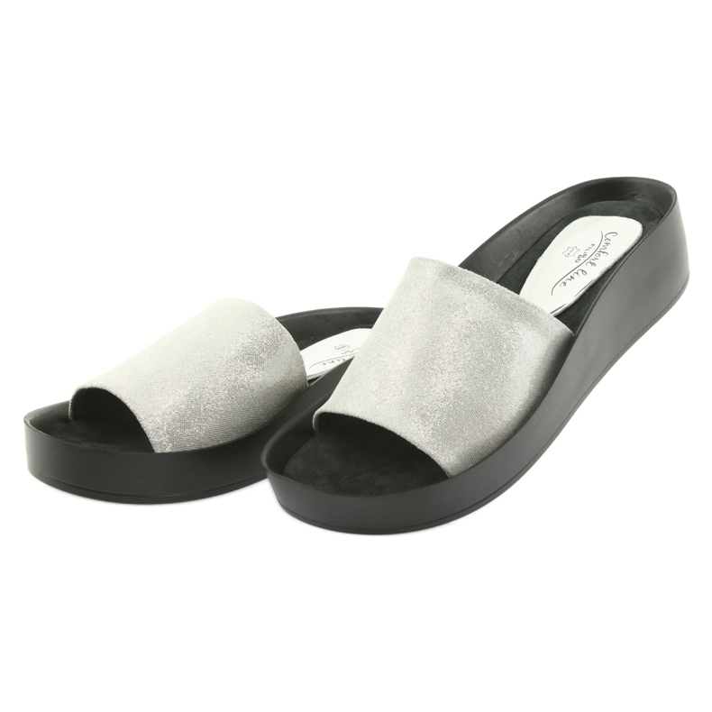 Silvery profiled slippers Filippo 768 grey 3