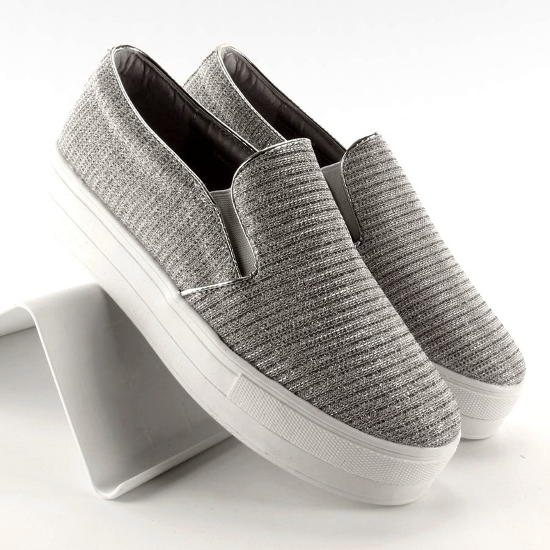Slip-on ribbed material T225P Silver grey 1