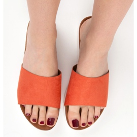 Orange suede VINCEZA slippers 2