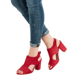 Openwork Sandals On A Post red 2
