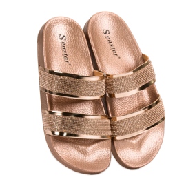 Seastar Golden Slippers With Crystals 1