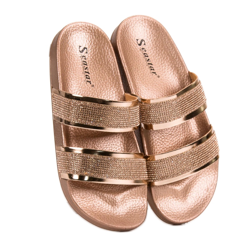 Seastar Golden Slippers With Crystals 1