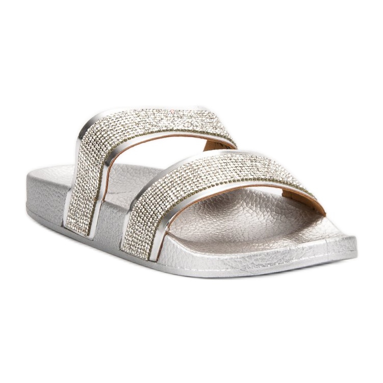 Seastar Silver Slippers With Crystals grey 1