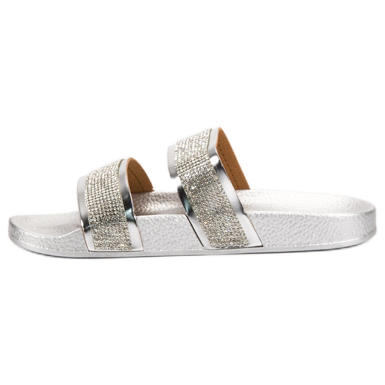 Seastar Silver Slippers With Crystals grey 2