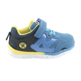Blue American Club ES35 sports shoes yellow navy blue 1