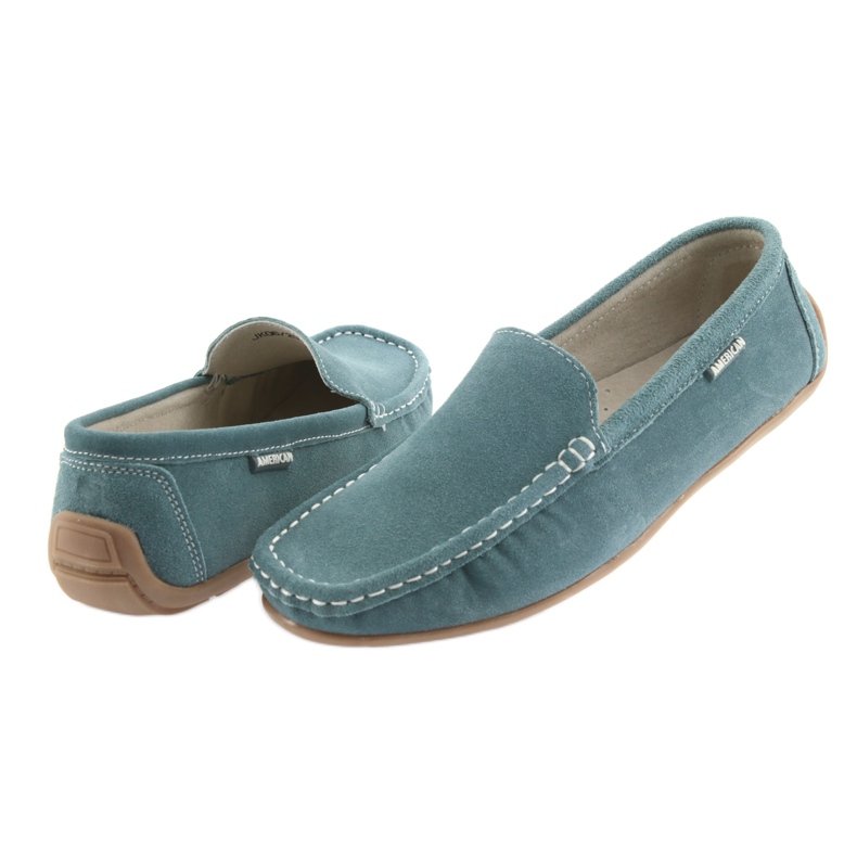 American Club Women's loafers, denim blue leather 4 American Club Women's loafers, denim blue leather 4