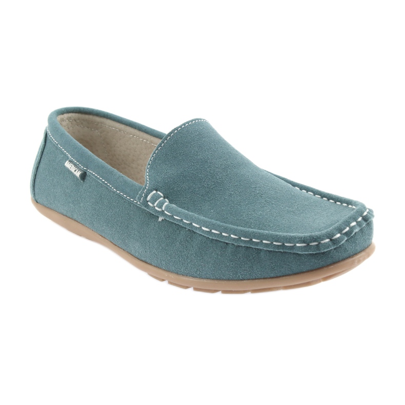 American Club Women's loafers, denim blue leather 1