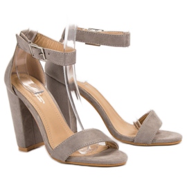 SHELOVET Classic Sandals On A Bar grey 1