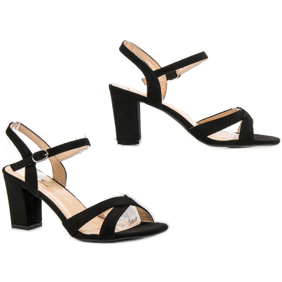 Jumex Suede Sandals On A black - KeeShoes