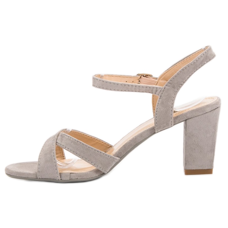 Jumex Suede Sandals On A Bar grey 1