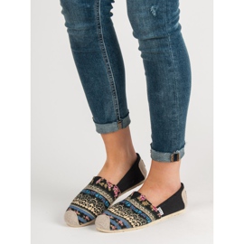 Lady Fashion Slip On Boho Sneakers black multicolored 1