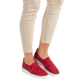 Filippo Leather Slip On Sneakers red 1