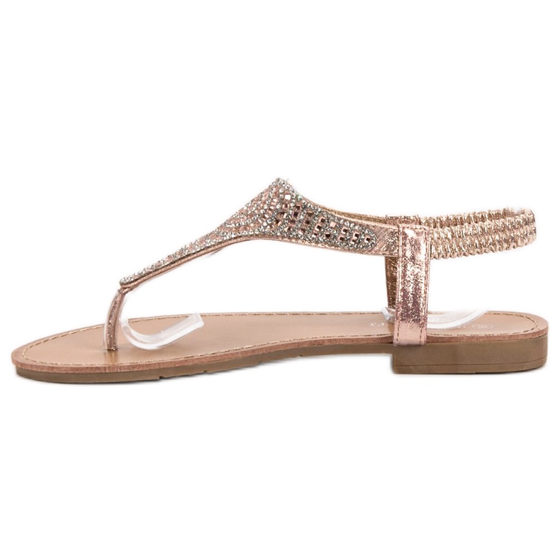 SHELOVET Golden Slip On Sandals 1