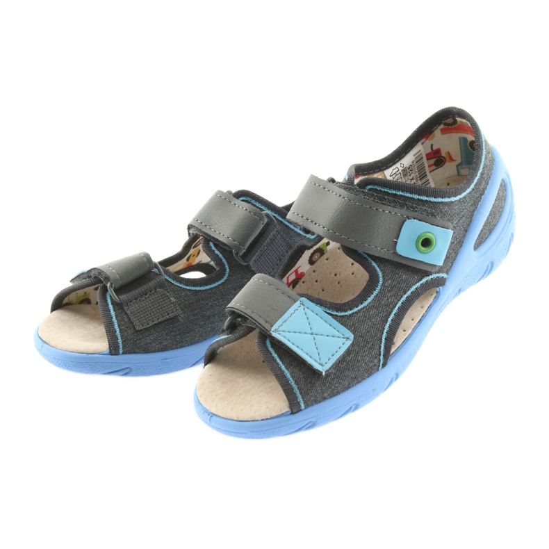 Befado children's shoes pu 065X125 blue grey 4