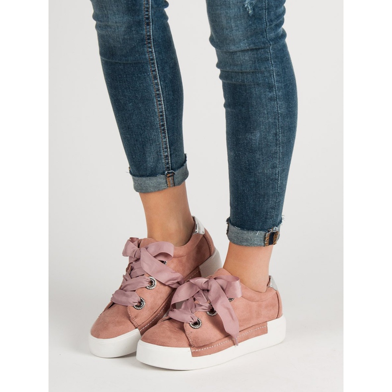 Belle Women Suede Sports Shoes pink 1