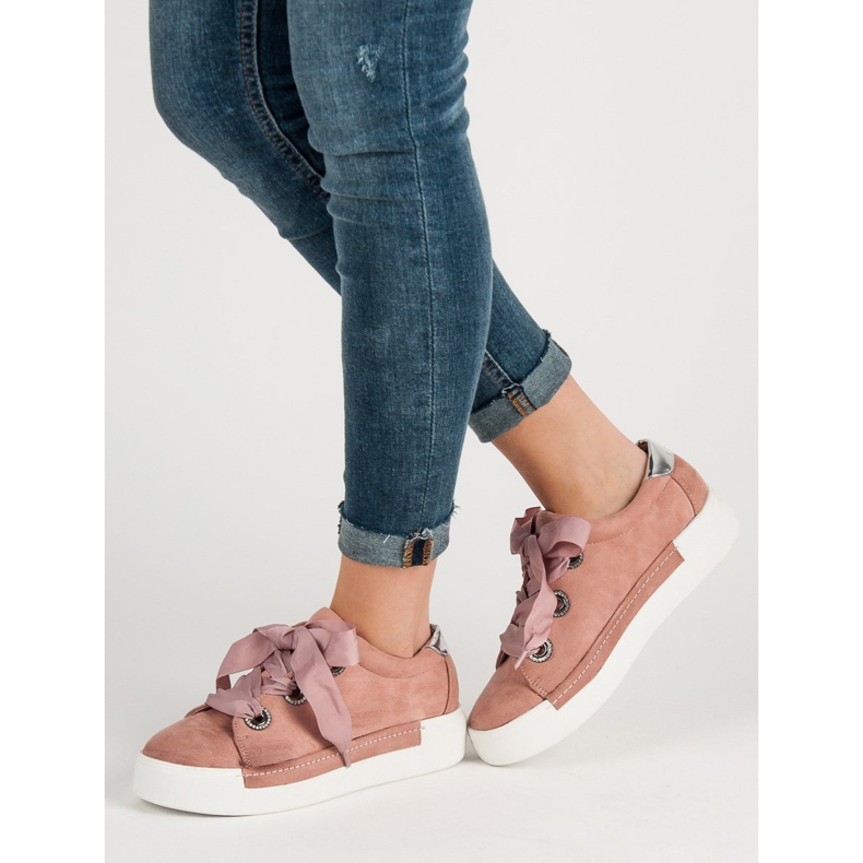 Belle Women Suede Sports Shoes pink 2 Belle Women Suede Sports Shoes pink 2
