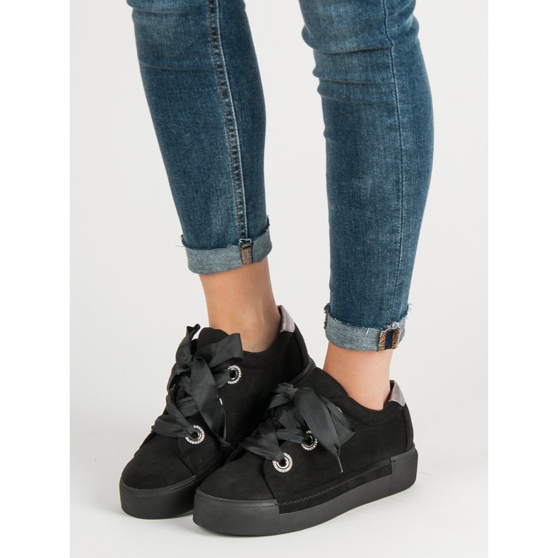 Belle Women Suede Sports Shoes black 2 Belle Women Suede Sports Shoes black 2