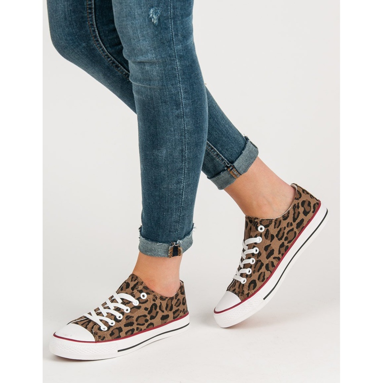 Jumex Low sneakers with leopard print black brown 2