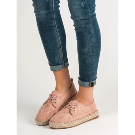 Small Swan Openwork Suede Brogues pink 1