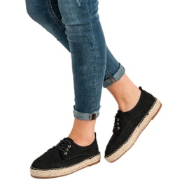 Small Swan Openwork Suede Brogues black 1