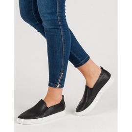 SHELOVET Openwork Slipons black 2