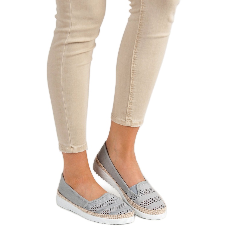 SHELOVET Textile Espadrilles grey 1