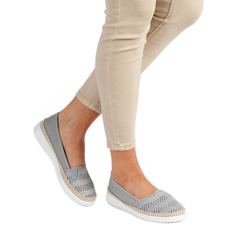 SHELOVET Textile Espadrilles grey 2
